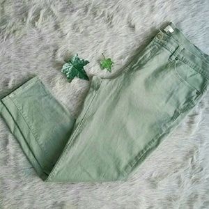J.Crew Factory Stretch Olive Green Capri Jean 32W